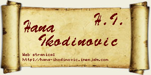 Hana Ikodinović vizit kartica